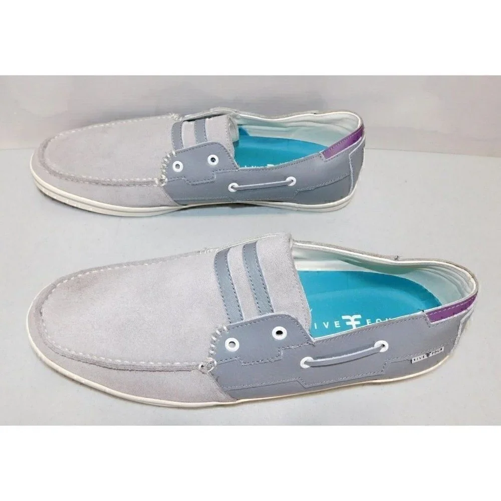 FIVE FOUR Los Angeles gray & purple leather slip on shoes men's size 11.5